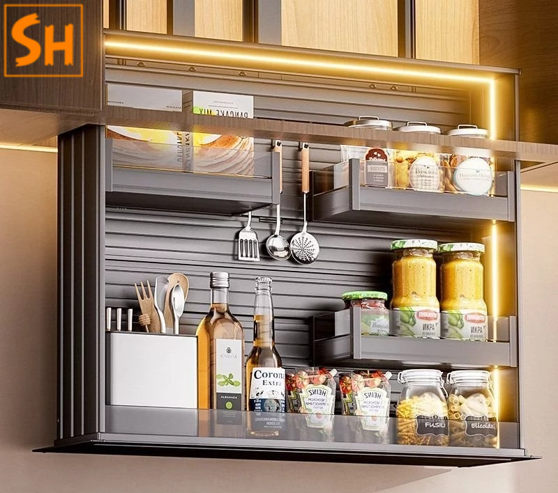 tay nắm tủ bếp cảm ứng chạm mở tay chạm mở cánh tủ bếp tối giản không lộ tay nắm 2027