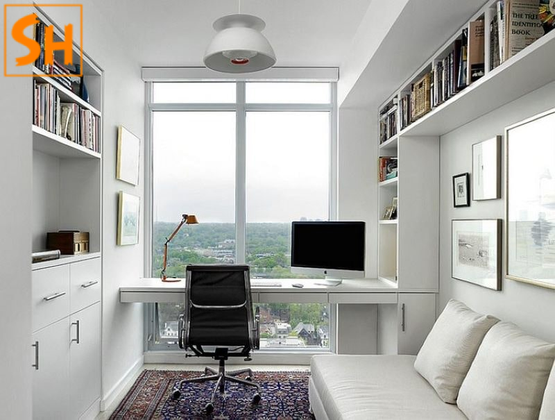 Góc làm việc tại nhà 6m² có đủ không gian cho bàn, ghế và đèn 2027
