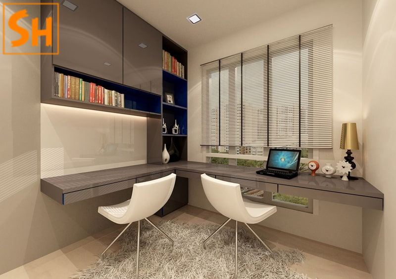 góc làm việc tại nhà 6m² – góc làm việc tối giản với sổ tay và máy tính 2027